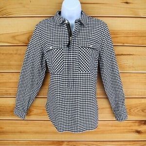 J. Crew Mercantile Quarter Zip Flannel Shirt